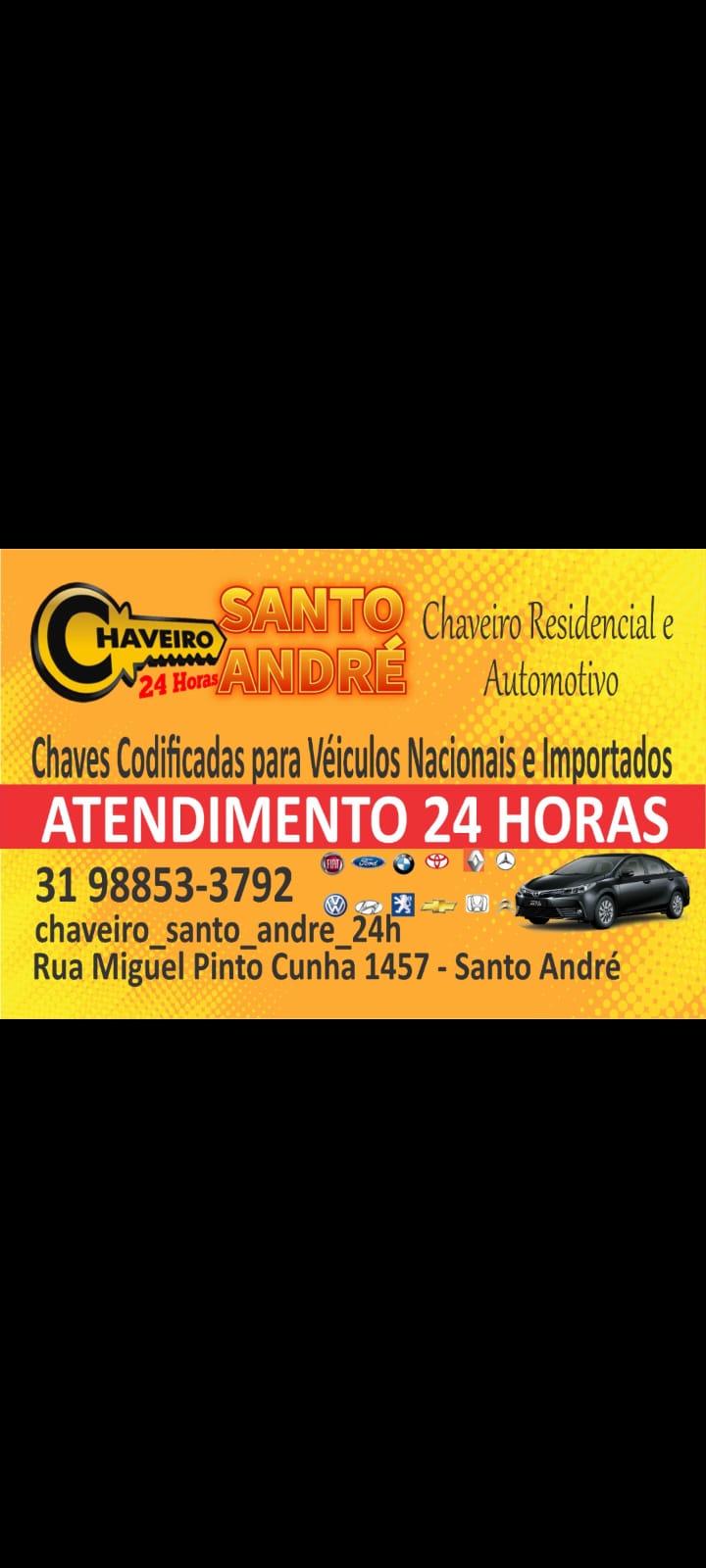Chaveiro Santo André 24h - Residencial e Automotivo - Chaves Codificadas
