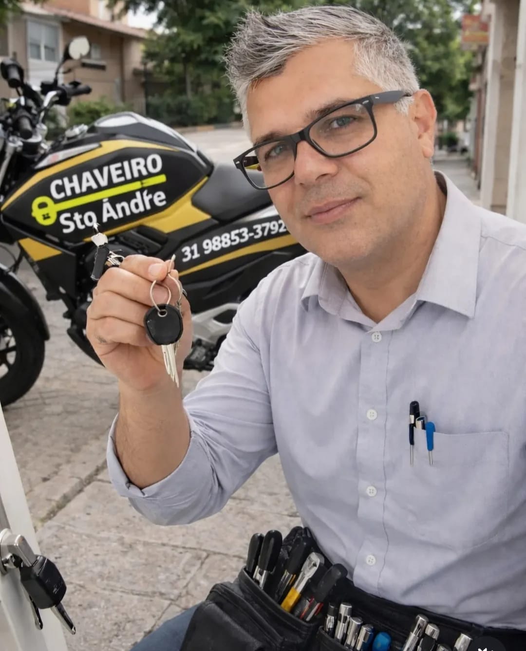 Chaveiro profissional em atendimento